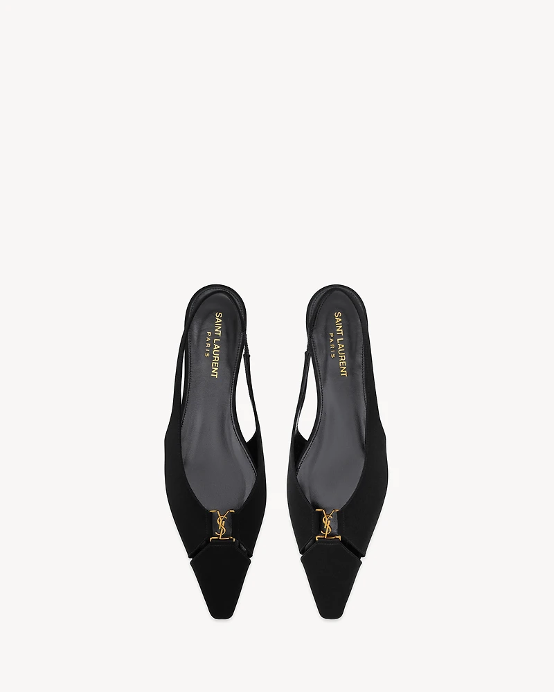BABYLONE slingback flats satin crepe