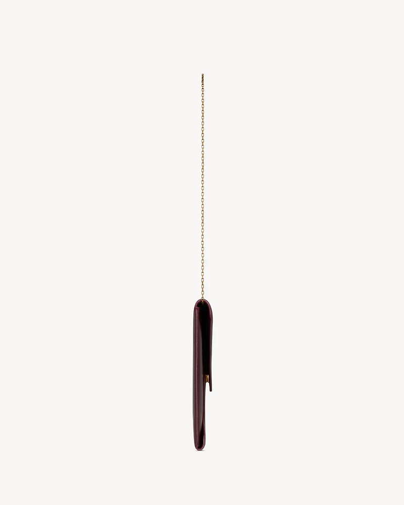 LETTER large pouch on chain in leather