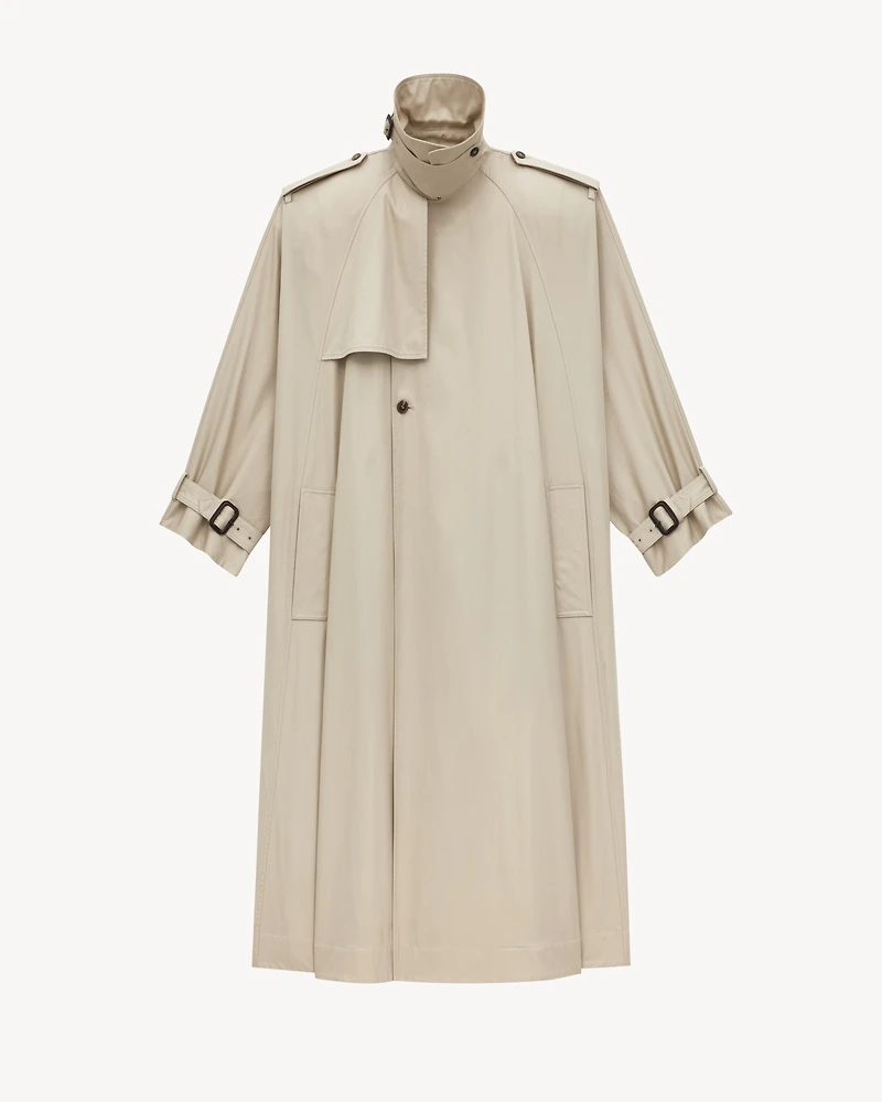 cape trench coat cotton twill