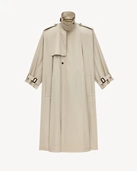 cape trench coat cotton twill