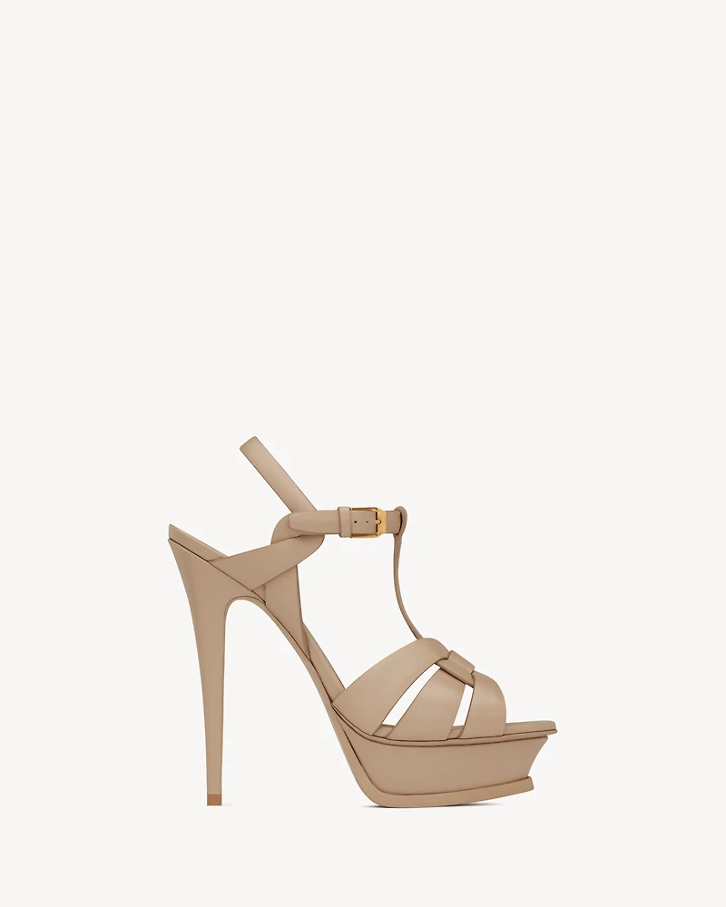 Tribute platform sandals smooth leather
