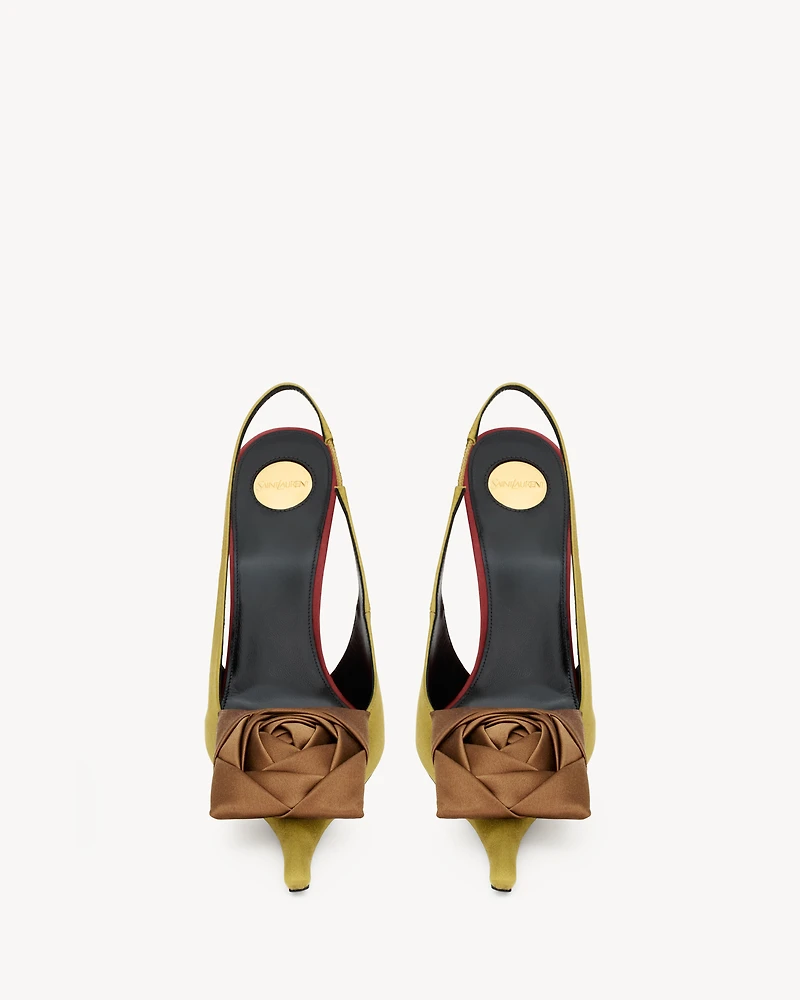 AMALIA slingback pumps satin crepe