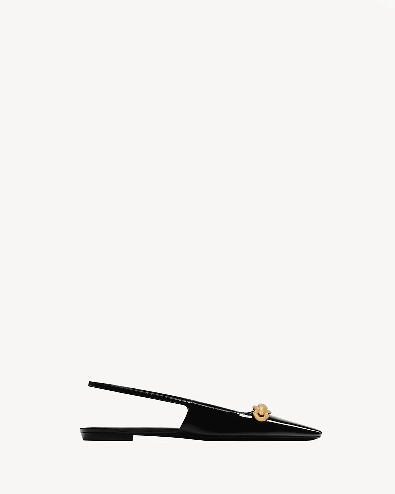 Blade slingback flats patent leather