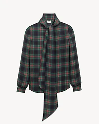 lavallière blouse tartan silk charmeuse
