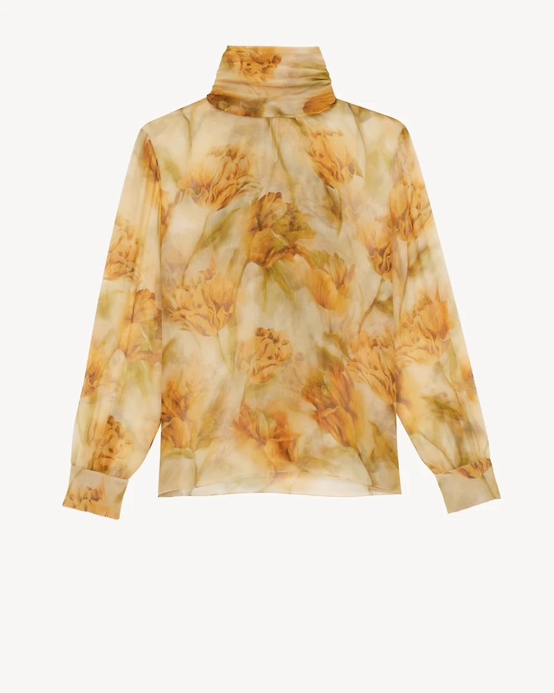lavallière blouse floral silk muslin