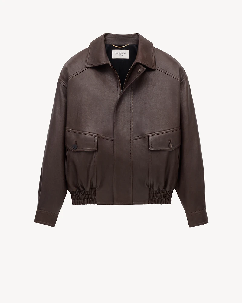 bomber jacket bubbled lambskin