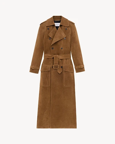 trench coat suede
