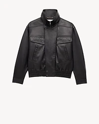 bomber jacket plunged lambskin