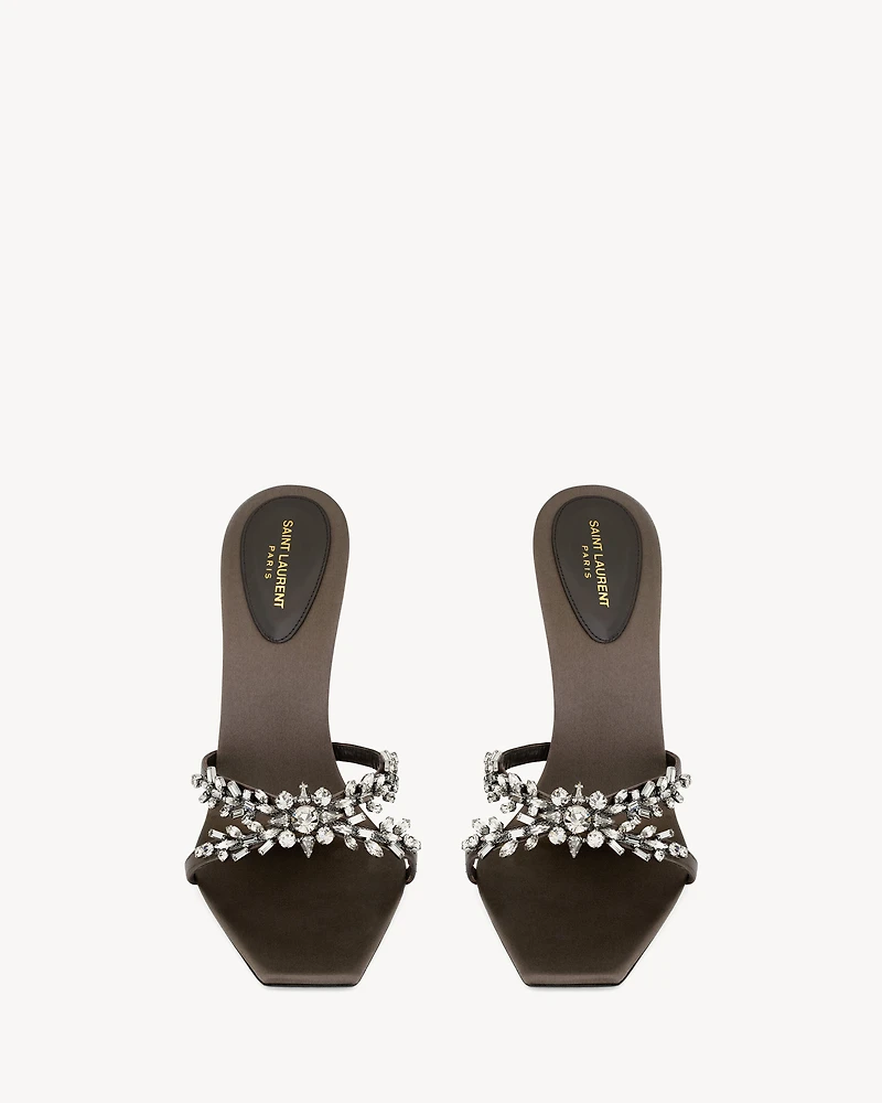 LIZ mules satin crepe and rhinestones
