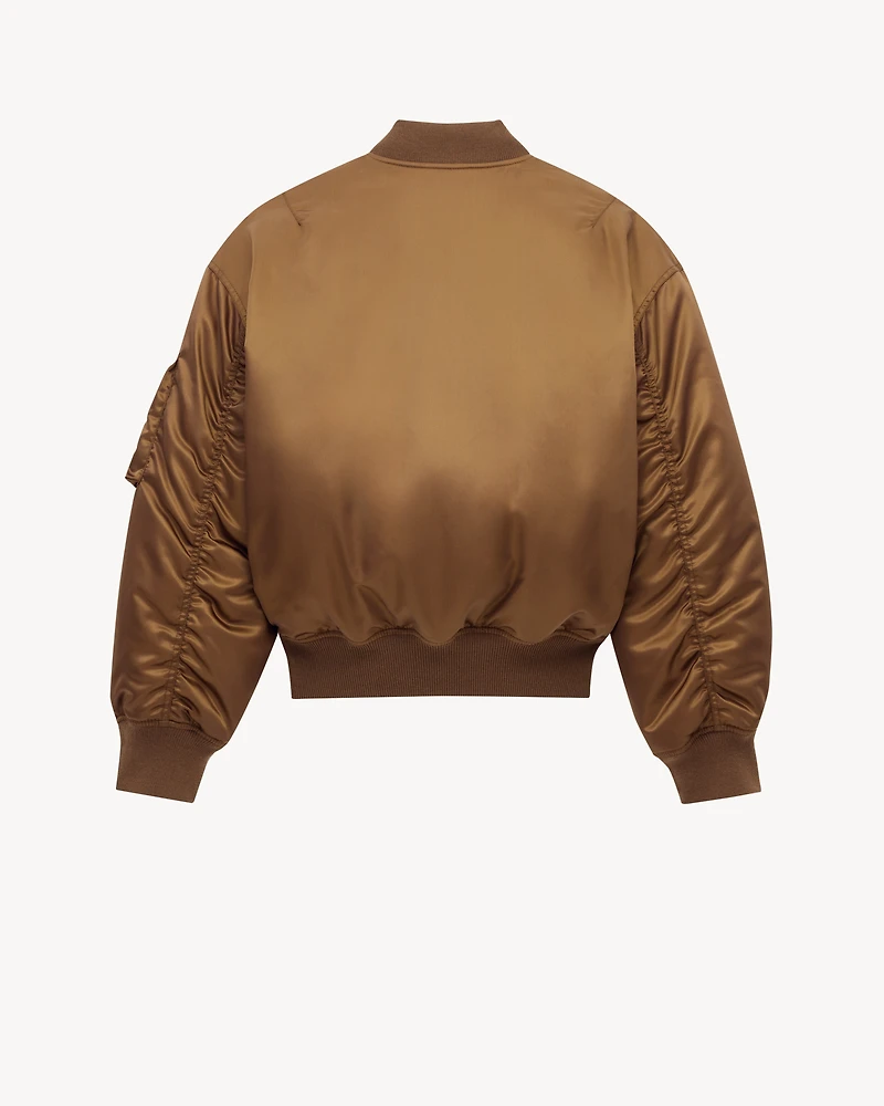 bomber jacket shiny nylon