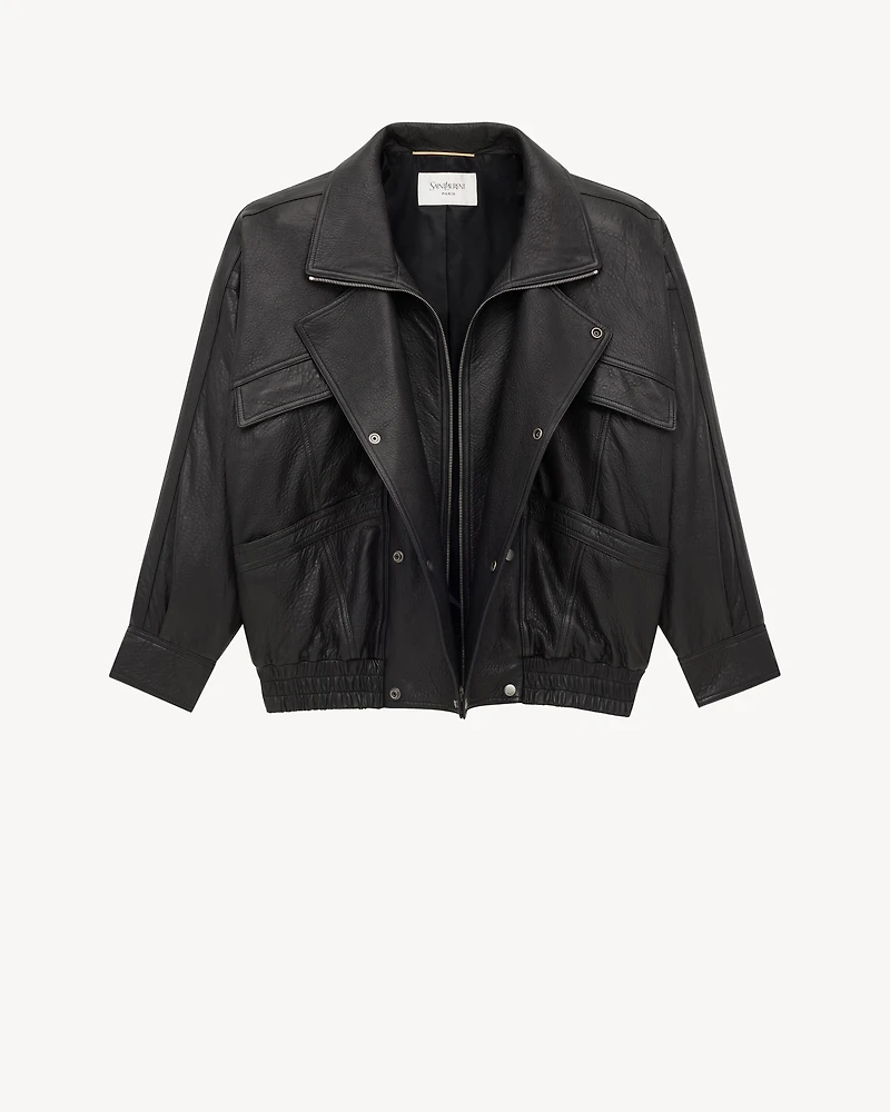 bomber jacket bubbled lambskin
