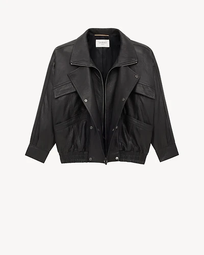 bomber jacket bubbled lambskin
