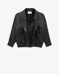 bomber jacket bubbled lambskin