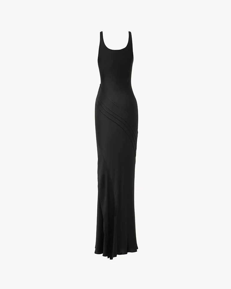 long tank dress silk satin