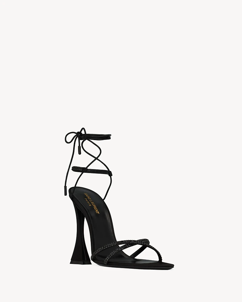 LIZA sandals satin crepe and rhinestones