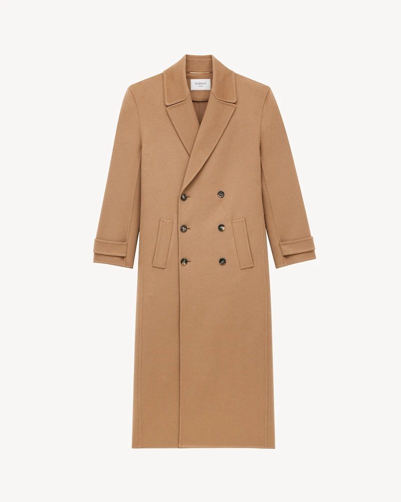 long coat brushed cashmere and wool