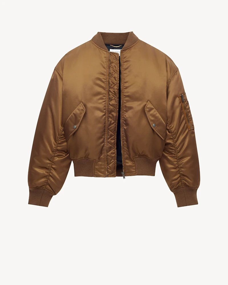 bomber jacket shiny nylon
