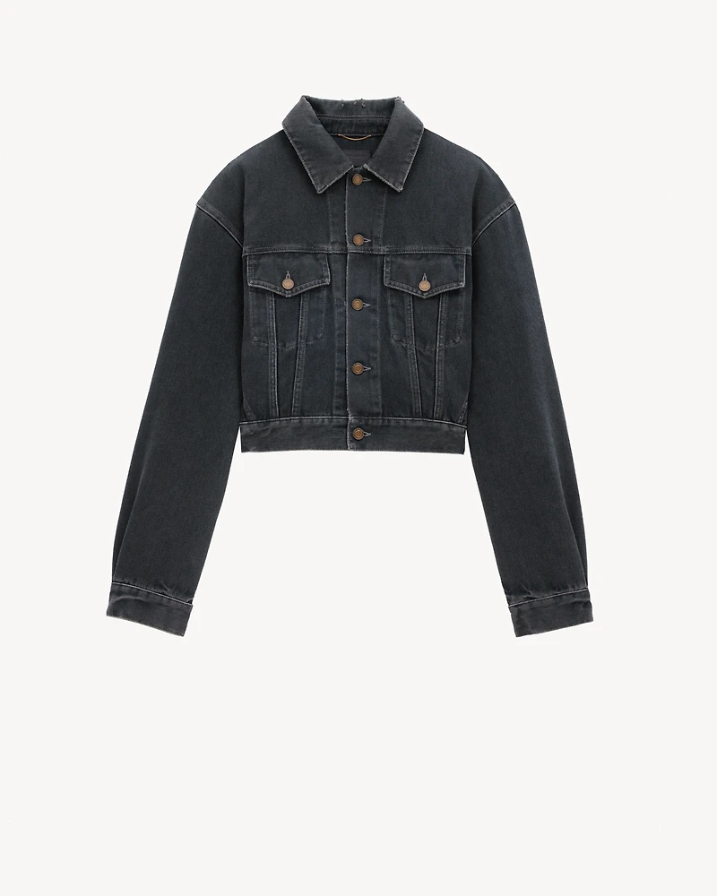 80's Jacket Dark Blue Black Denim