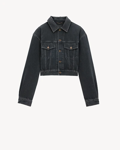 80's Jacket Dark Blue Black Denim