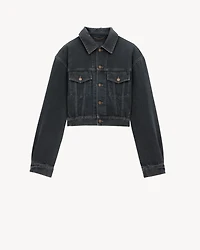 80's Jacket Dark Blue Black Denim
