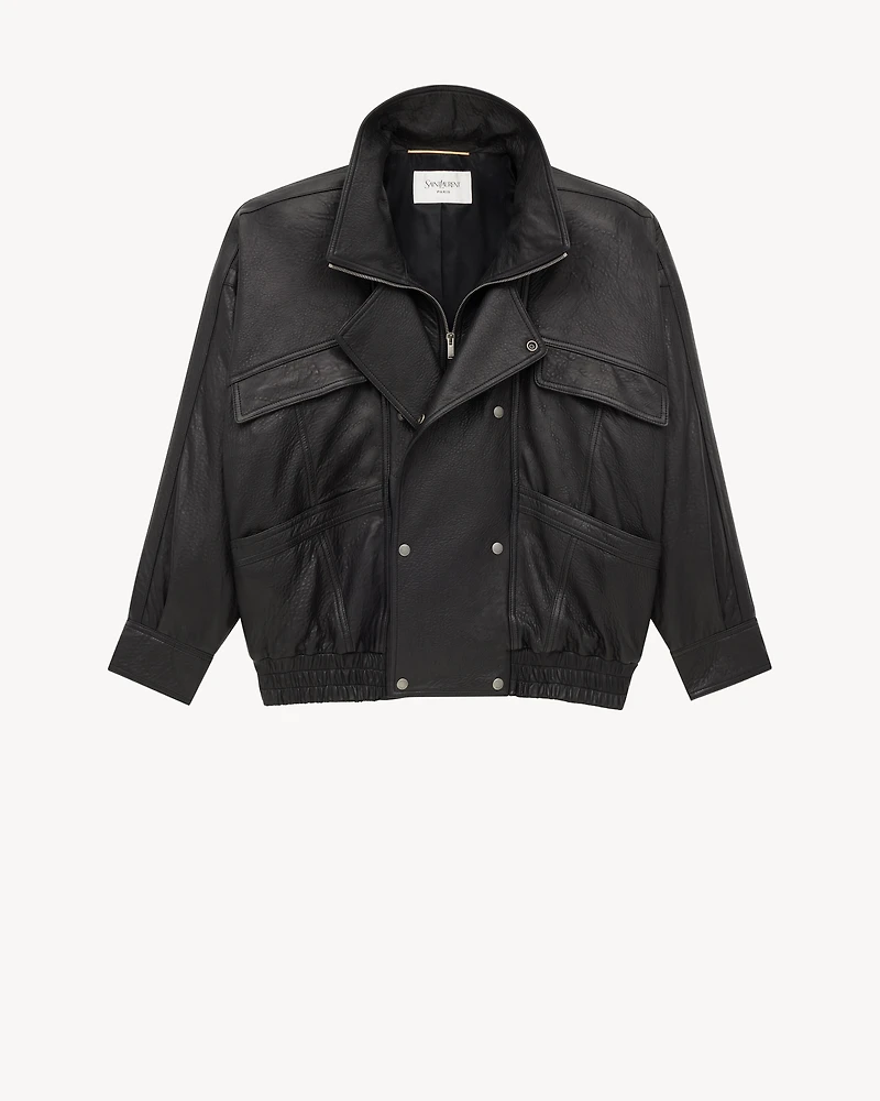 bomber jacket bubbled lambskin