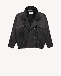 bomber jacket bubbled lambskin
