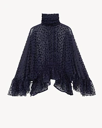 oversized blouse lamé velvet dotted silk muslin