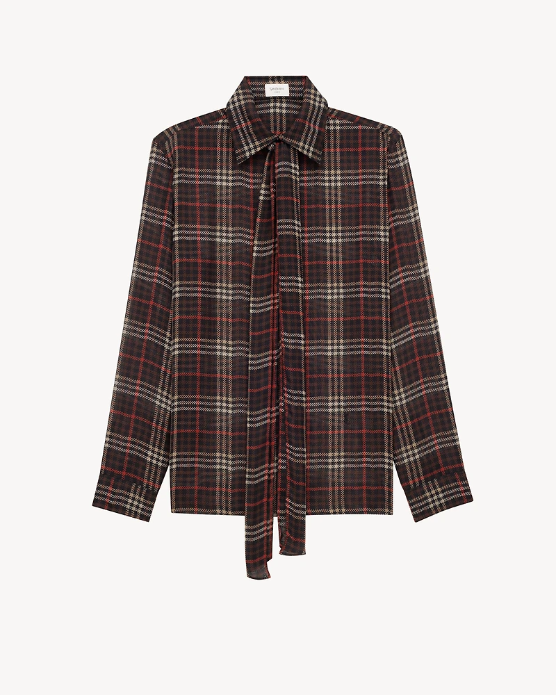 CASSANDRE shirt tartan silk crepe