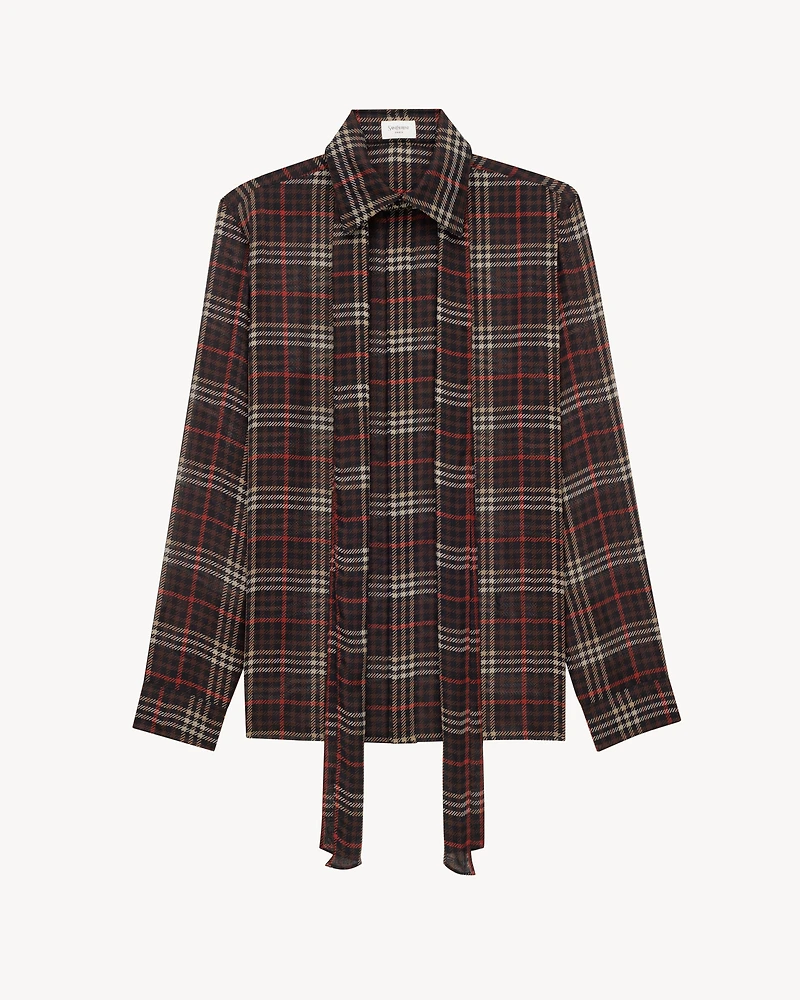CASSANDRE shirt tartan silk crepe