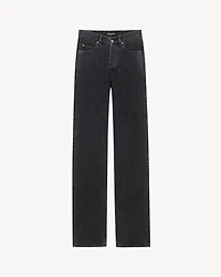 v-waist long baggy jeans 90's french black denim