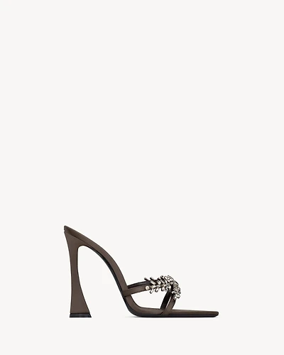LIZ mules satin crepe and rhinestones