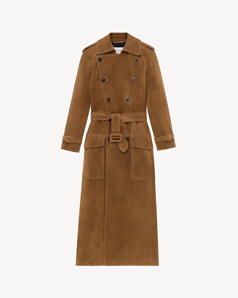trench coat suede