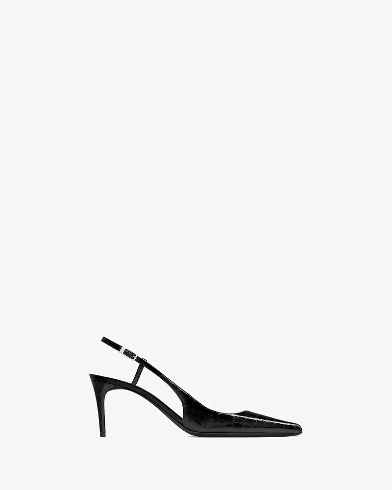 VENDOME slingback pumps crocodile-embossed leather