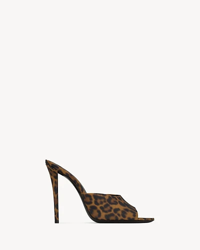 GOLDIE mules leopard grosgrain