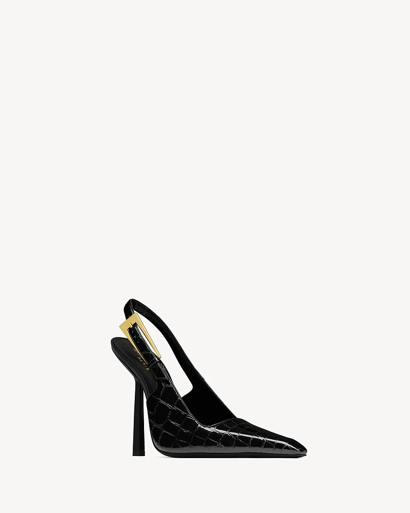 LEE slingback pumps crocodile-embossed leather