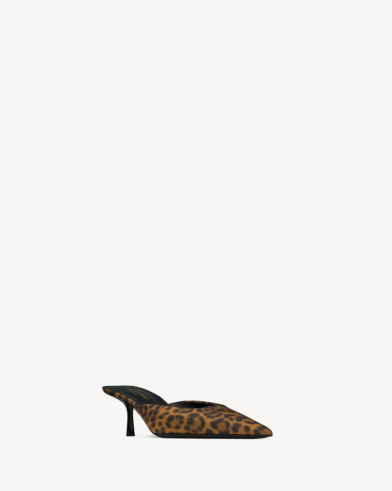 BARBARA mules leopard grosgrain