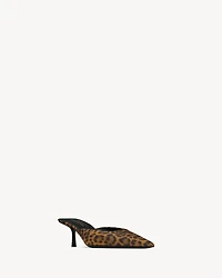 BARBARA mules leopard grosgrain