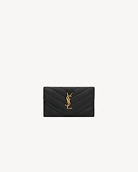 CASSANDRE MATELASSÉ FRAGMENTS FLAP CARD CASE IN LAMBSKIN
