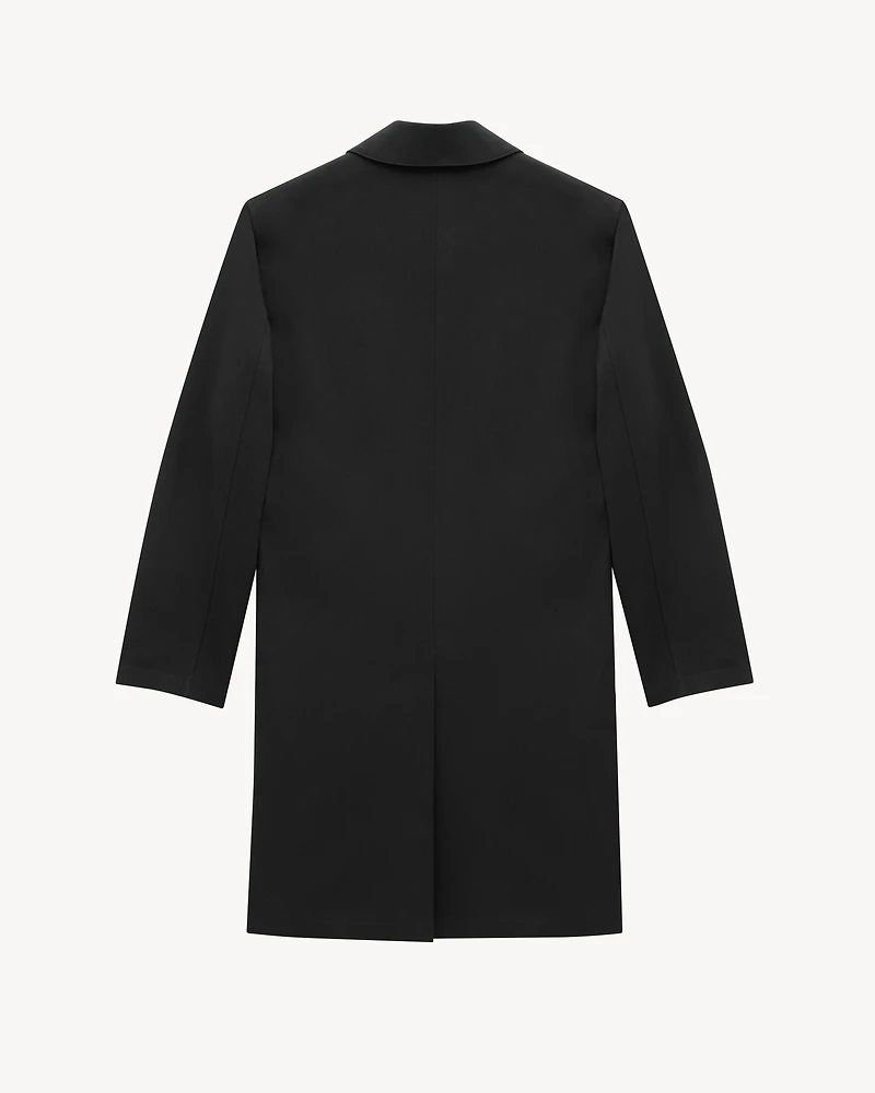 shearling-lined mac coat nylon serge