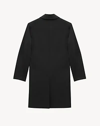 shearling-lined mac coat nylon serge