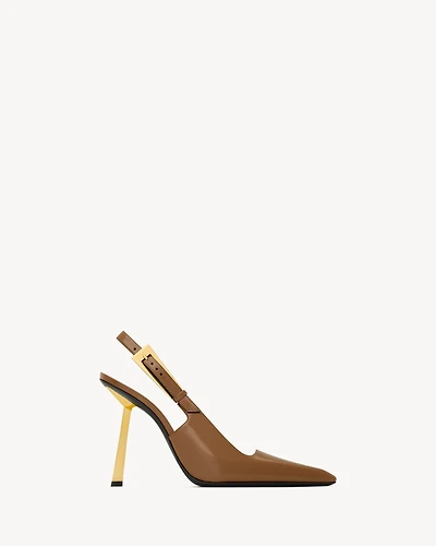 LEE slingback pumps glazed leather