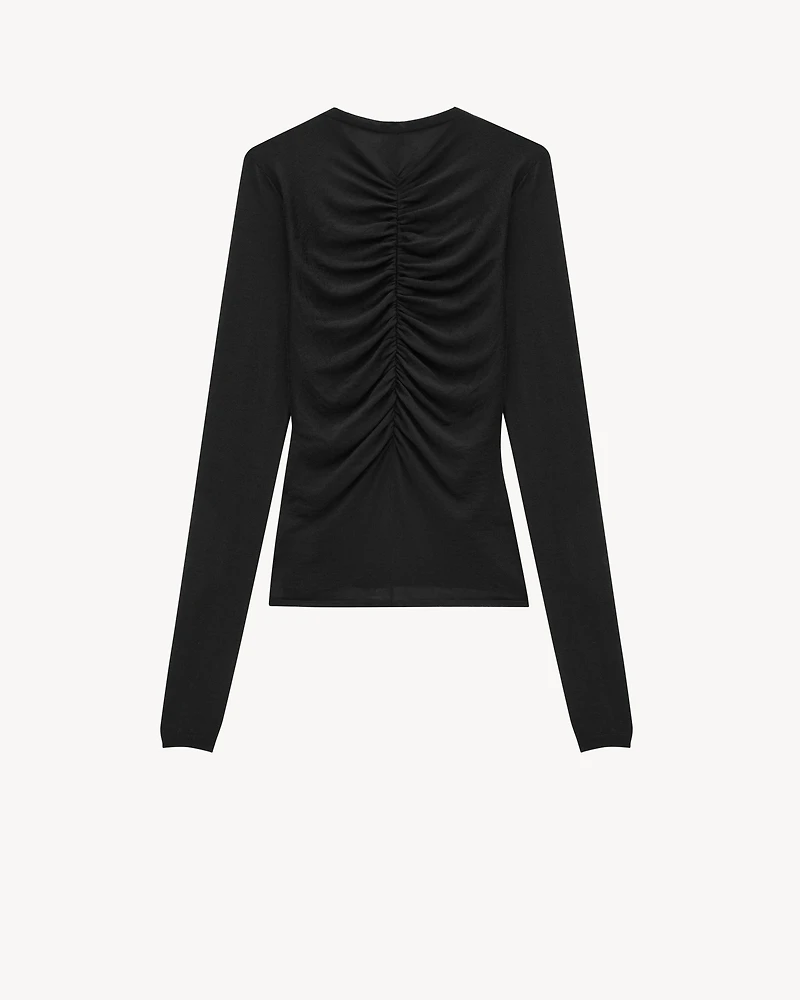 ruched sweater cashmere, wool, and silk