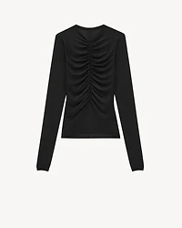 ruched sweater cashmere, wool, and silk