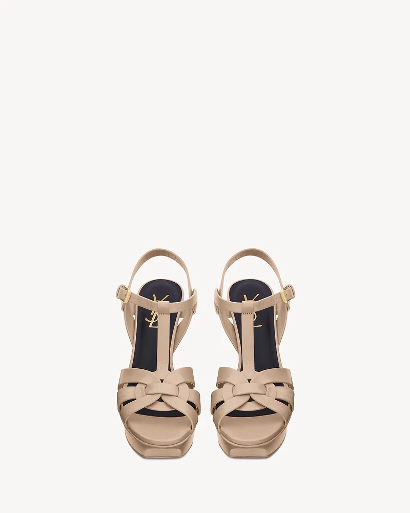Tribute platform sandals smooth leather