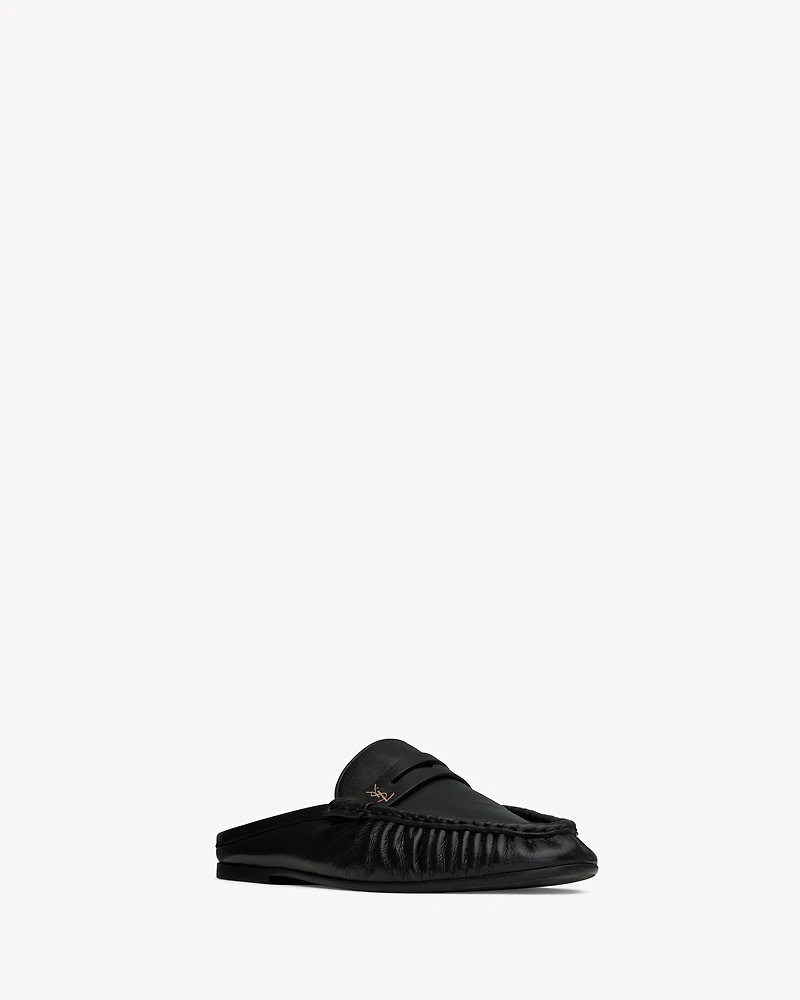 LE LOAFER mules shiny creased leather
