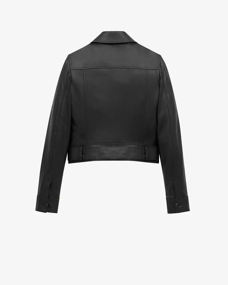 cropped jacket lambskin