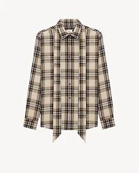 CASSANDRE lavallière shirt cotton tartan