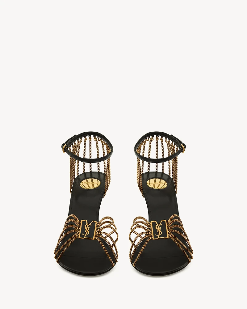 BABYLONE sandals smooth leather and metal