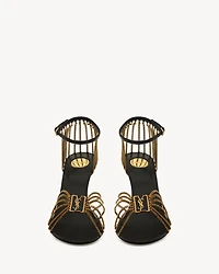 BABYLONE sandals smooth leather and metal