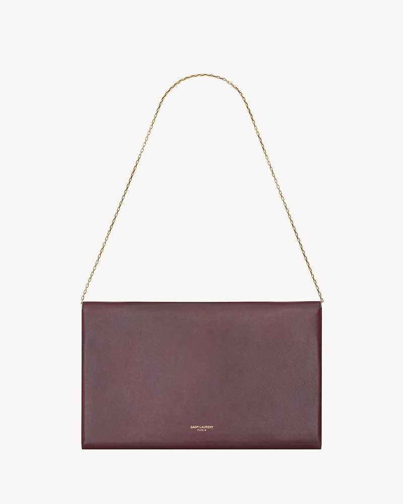 LETTER large pouch on chain in leather